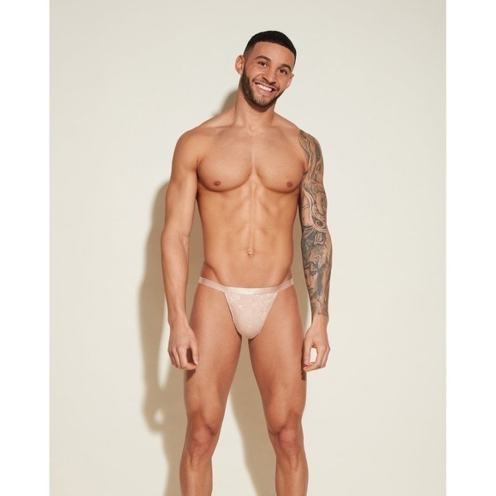 CosaBella NSN Men's Luxury Italian Lace Thong Sette Nude Size L NWT